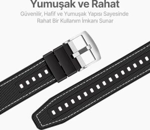 22MM ile Uyumlu Saatler Için Hibrit 46MM Silikon Kordon  Watch (Gt6 Pro/gt6/gt5 Pro/gt5/gt4/watch 4 Pro/gt3/gt3 Pro/gt2/gt2 Pro) (Koyu Yeşil)