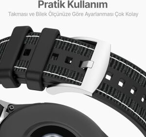 22MM ile Uyumlu Saatler Için Hibrit 46MM Silikon Kordon  Watch (Gt6 Pro/gt6/gt5 Pro/gt5/gt4/watch 4 Pro/gt3/gt3 Pro/gt2/gt2 Pro) (Koyu Yeşil)