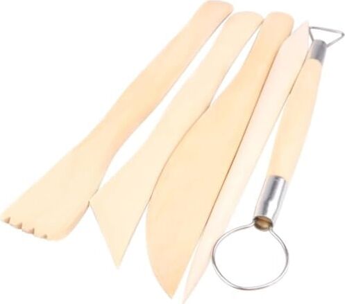 Hava ile Kuruyan Doğal Seramik Kil + Ebeşuar (Şekillendirme) Seti | Pişmeyen Heykel Hobi Çömlek 13 Parçalı Seramik Aleti Seti Çocuk Yetişkin El Sanatı Model Yapımı 250 gr Natural Beyaz Kil ile
