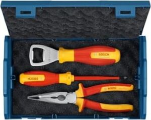 Profesyonel Vde El Aleti Seti 3 Parça (1x Şişe Açacağı; 1x Yıldız Tornavida Ph1 x 100MM; 1x Yan Keski 160MM; 1x L-Boxx Mini)