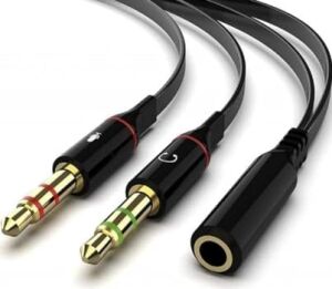 Tek Girişli Kulaklığı Bilgisayara Bağlama, Kulaklık ve Mikrofon Ayırıcı, 1 Dişi 2 Ekek 3.5mm Jak Mikrofonlu Kulaklık Ayırıcı, Çevirici Aux 3.5mm Stereo Dişi x 2 Stereo Erkek Kulaklık Ayırıcı