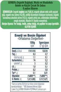 Organik Pirinçli, Buğdaylı, Muzlu ve Ahududulu Bebek Atıştırmalığı 35 G x 5