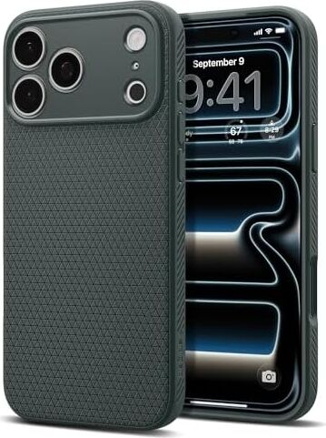 Apple iPhone 17 Pro ile Uyumlu Ince Kılıf Liquid Air Hava Kanalı Teknolojisi™ Askeri Sınıf Koruma Abyss Green Dokulu Yüzey Kapak - ACS09944