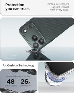 Apple iPhone 17 Pro ile Uyumlu Ince Kılıf Liquid Air Hava Kanalı Teknolojisi™ Askeri Sınıf Koruma Abyss Green Dokulu Yüzey Kapak - ACS09944