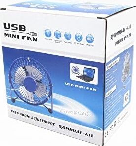 4 USB Mini Yazı Masası''fan Küçük Masaüstü Fan Sessiz ve Güçlü Metal Tasarım USB Güç Destekli (Siyah)