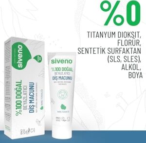 %100 Doğal Diş Macunu Beyazlatıcı Nane Ferahlığı Florürsüz 65 gr