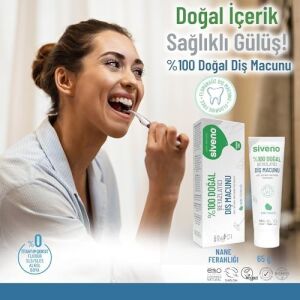 %100 Doğal Diş Macunu Beyazlatıcı Nane Ferahlığı Florürsüz 65 gr