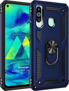 Galaxy A60 Kılıf Military Ring Holder Lacivert