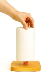 Bambu Kağıt Havluluk Doğal Ahşap Mutfak Tezgahı Için Dikey Kağıt Havlu Standı Modern Şık Tasarım Dayanıklı Kolay Temizlenir Kaymaz Tabanlı Pratik Kağıt Havlu Tutucu Organizer (Kare)