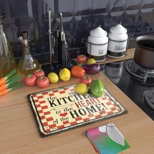 Cam Kesme Tahtası ve Sunumluk My Kitchen Heart Desenli 20X30 cm