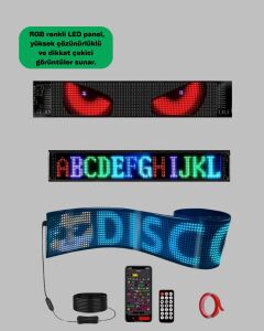 Rgb Kayar Yazılı LED Reklam Ekranı – USB Bağlantılı Esnek Tasarım