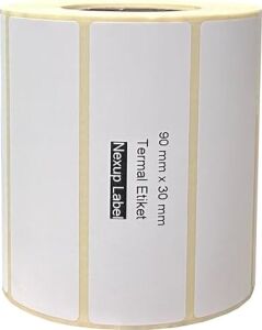 90X30 mm Termal Etiket, Barkod/adres/kargo Termal Etiketleri,  ve Diğer Yazıcılarla Uyumlu