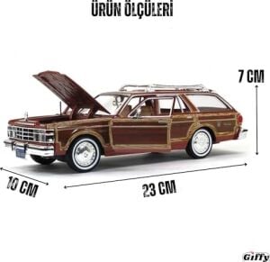 1979 Chrysleer Lebaron Town & Country Die Cast Model Klasik Araba 1:24 Ölçek Koleksiyon Kutulu Metal