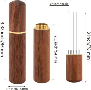Aputue Espresso Kahve Karıştırıcı, Espresso Dağıtımı Için Profesyonel Kahve Karıştırma Wdt Aracı, El Tampers Karıştırma Aracı Doğal Ahşap Saplı Iğne Tipi Dağıtıcı