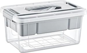 Bölmeli ve Katlı Plastik Organizer Makyaj Düzenleyici – Kilitli Takım Sandığı Organizer Kutu, Taşıma Kulplu Çok Amaçlı Düzenleyici, Katlı Saklama Kutusu (Asorti Renk) (9 Litre)