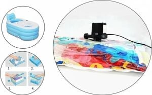 Taşınabilir Elektrikli Hava Kompresörü - Şişme Yatak ve Lastik Şişirme Pompası, Vakumlu Poşet Aparatlı