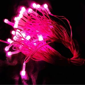 Gaman Yılbaşı Aydınlatması 10 Metre 220 Vold Sabit Aydınlatma 38 LED Işık- Fişli Pembe