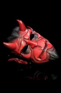 Halloween Maske Hellboy Kırmızı Boynozlu