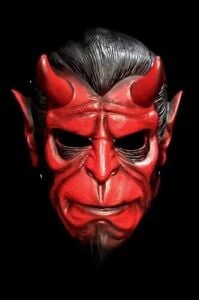Halloween Maske Hellboy Kırmızı Boynozlu