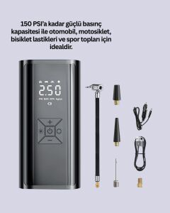12V Uyumlu Çok Işlevli Akıllı Araç Lastik Pompası