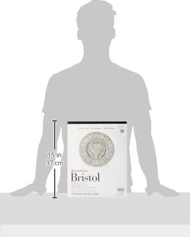 Strathmore (580-62 500 Serisi Bristol, 2 Katmanlı Parşömen Yüzeyi, 27,9 x 35,6 Cm, Beyaz, 15 Yaprak