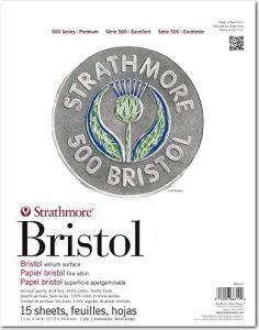 Strathmore (580-62 500 Serisi Bristol, 2 Katmanlı Parşömen Yüzeyi, 27,9 x 35,6 Cm, Beyaz, 15 Yaprak