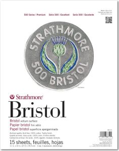 Strathmore (580-62 500 Serisi Bristol, 2 Katmanlı Parşömen Yüzeyi, 27,9 x 35,6 Cm, Beyaz, 15 Yaprak