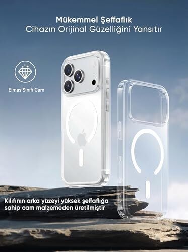 iPhone 17 Pro Max Için Ultra Super Şeffaf Magsafe ile Uyumlu Gerçek 9h Temperli Cam Arka Yüzey - Darbe Emici Tpu Yan Kenarlar, Kristal Berraklığında Şeffaf Kılıf (17 Pro Max)