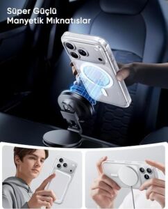 iPhone 17 Pro Max Için Ultra Super Şeffaf Magsafe ile Uyumlu Gerçek 9h Temperli Cam Arka Yüzey - Darbe Emici Tpu Yan Kenarlar, Kristal Berraklığında Şeffaf Kılıf (17 Pro Max)