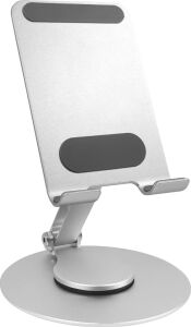 Fiigo Telefon Standı Katlanabilir Çok Fonksiyonlu 360 Derece Dönebilen Metal Silver