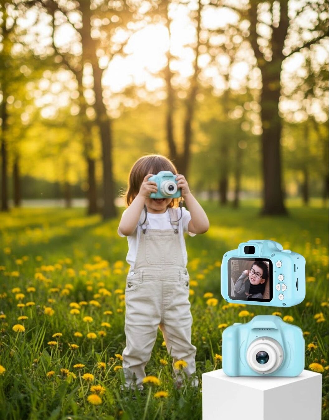 Mavi Şarjlı Mini Kamera Hd Video Fotoğraf Çekimli Genişletilebilir Hafızalı