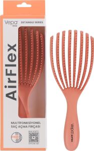 Airflex Dolaşık Saç Açma Fırçası, Kolay Tarama, Elektriklenme Önleyici Tarak (Somon)