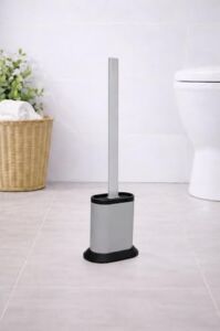 Silikon Tuvalet Fırçası Pratik Silikon Wc Klozet Fırçası Oval Gri S-210