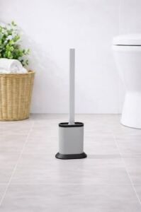 Silikon Tuvalet Fırçası Pratik Silikon Wc Klozet Fırçası Oval Gri S-210
