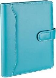 2k 5259 Ajanda Tarihsiz Kareli 17X24 Cm. Ajanda/defter Hesap Makineli Suni Deri Organizer, Turkuaz
