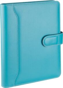 2k 5259 Ajanda Tarihsiz Kareli 17X24 Cm. Ajanda/defter Hesap Makineli Suni Deri Organizer, Turkuaz