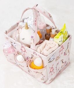 Baby Kullanımı Kolay Desenli Taşınabilir Bakım Çantası (Pembe)