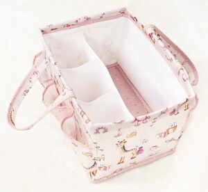 Baby Kullanımı Kolay Desenli Taşınabilir Bakım Çantası (Pembe)