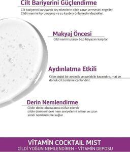 New Paradise Yoğun Nemlendirici Vitamin Kokteyl Mist 30 ml Ürün Öncesi Makyaj Altı Deniz Havuz Sonrası Işıltı