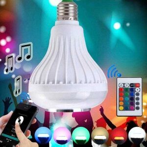 Hoparlör ve LED Lamba Uzaktan Kumandalı Ampül
