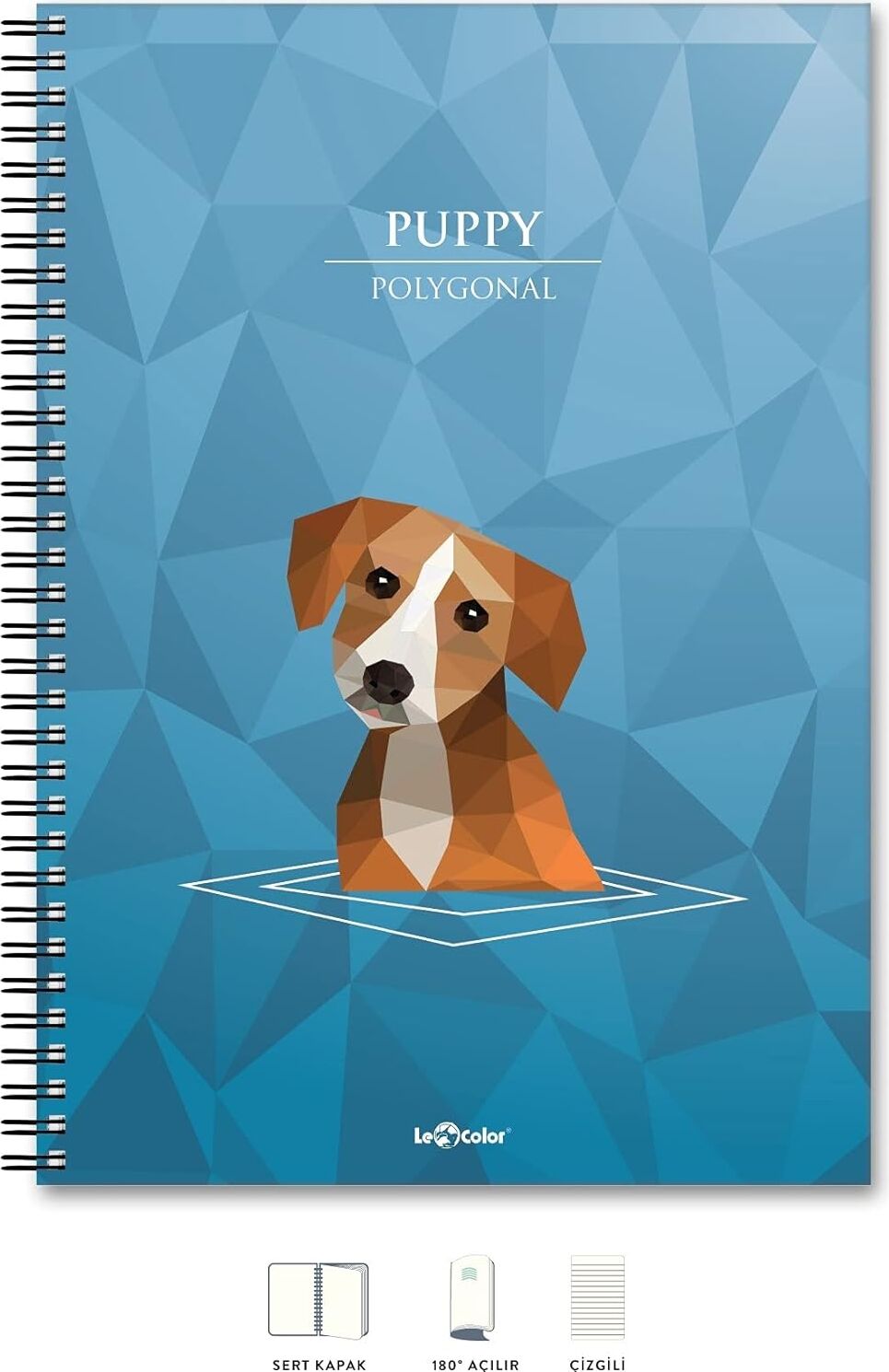 A4 Defter Çizgili 200 Syf Köpek Polygonal