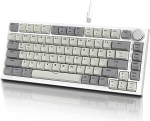 Attack Shark K85 Mekanik Klavye – 75% Kompakt Tasarım, Manyetik Anahtarlar, Ayarlanabilir Tepki Süresi, Rgb Işık, Döner Kontrol Tuşu, Dks/mt/tgl Destekli, Pc/mac Uyumlu - Grey