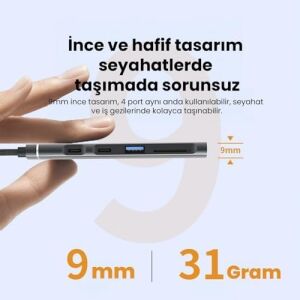 CHB025 Usb-A ve Type-C Girişli 2*type-C 1*usb-A Sd Micro Sd Tf Kart Okuyucu Çoklayıcı Dönüştürücü