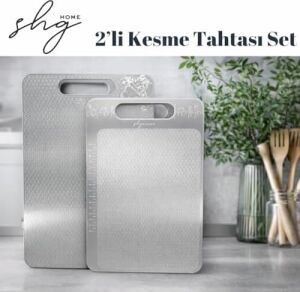 2'li Paslanmaz Çelik Kesme/doğrama Tahtası Seti (Büyük Boy 23X34 cm ve Küçük Boy 20X30 Cm)