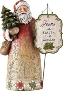 Neşeli Isa Sezonun Nedeni Noel Baba Heykelcikler, Tam Renkli Noel Haberleri Dini Heykel Masa Üstü Dekorasyon, 30 cm