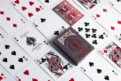 Metalluxe Foil Back Crimson (Red) Kırmızı Kart Premium Iskambil Oyun Kağıdı Kartları Destesi