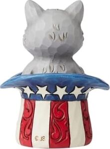 Enesco Jim Shore Heartwood Creek Patriotik Kedi Silindir, Minyatür Figür, 8,9 Cm, Çok Renkli