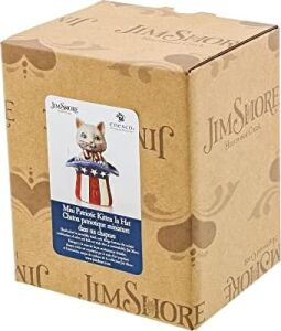 Enesco Jim Shore Heartwood Creek Patriotik Kedi Silindir, Minyatür Figür, 8,9 Cm, Çok Renkli