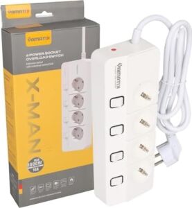 Yamatik XMAN104 A Class 4'lü Ayrı Anahtarlı 1,5 Metre Grup Priz, Çocuk Korumalı, Aşırı Yük, Kısa Devre, Aşırı Sıcaklık Koruması, 4000W 16A,