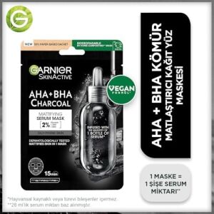 Skin Naturals Kömürlü Kağıt Yüz Maskesi Siyah Yosun